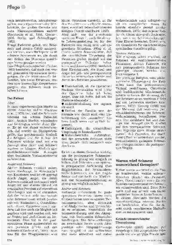 Vorschauseite 3: Der postoperative Schmerz 1. Teil: Erfahrungen, Ursachen