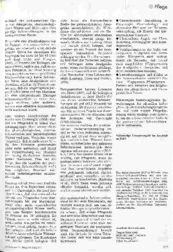 Vorschauseite 4: Der postoperative Schmerz 1. Teil: Erfahrungen, Ursachen