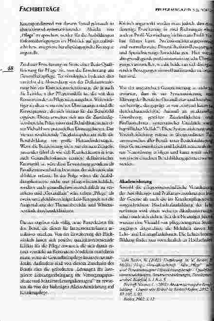 Vorschauseite 4: Neuregelungen Berufsbildung Pflege