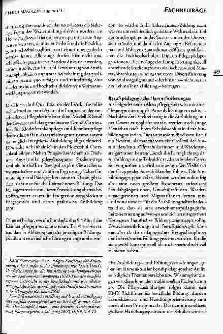 Vorschauseite 5: Neuregelungen Berufsbildung Pflege