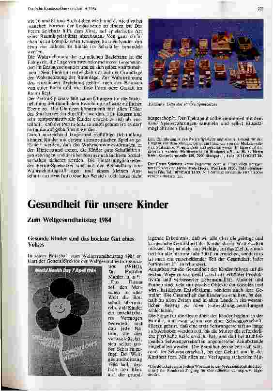 Vorschauseite 1: Gesundheit für unsere Kinder