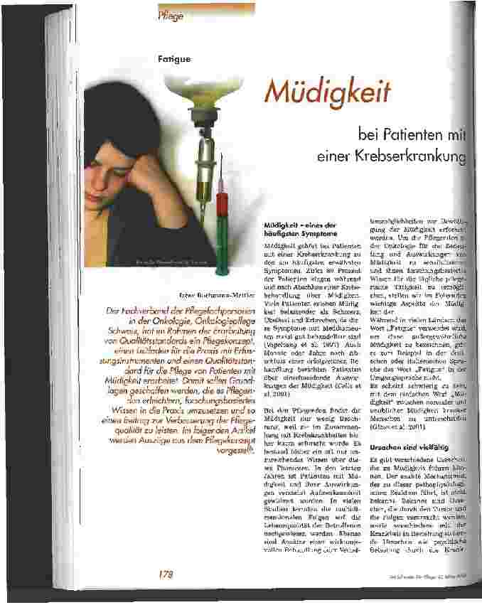 Vorschauseite 1: Müdigkeit bei Patienten mit einer Krebserkrankung