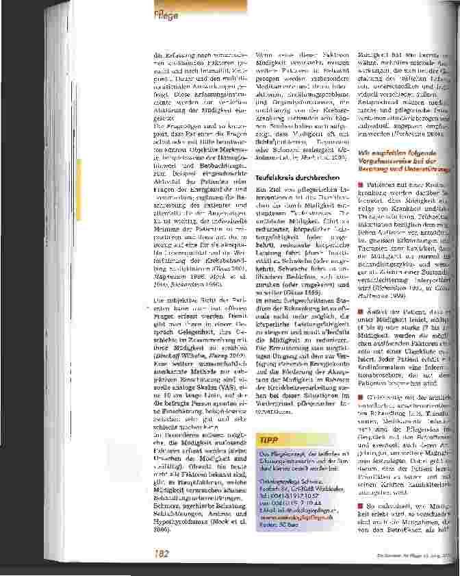 Vorschauseite 5: Müdigkeit bei Patienten mit einer Krebserkrankung