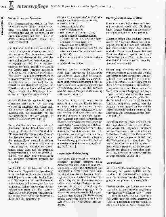 Vorschauseite 4: Die Organentnahme - notwendige Voraussetzung für eine erfolgreiche Transplantation