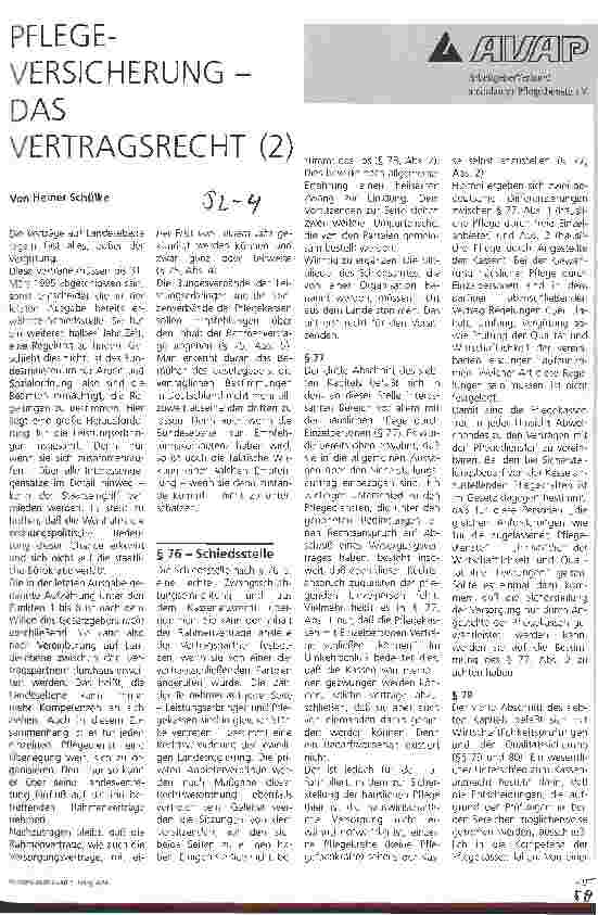 Vorschauseite 1: Pflegeversicherung - das Vertragsrecht (2)