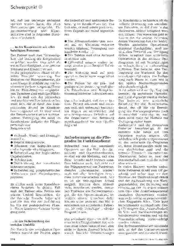 Vorschauseite 5: Ambulantes Operieren im Spannungsfeld zwischen Patient und Funktionsdienst