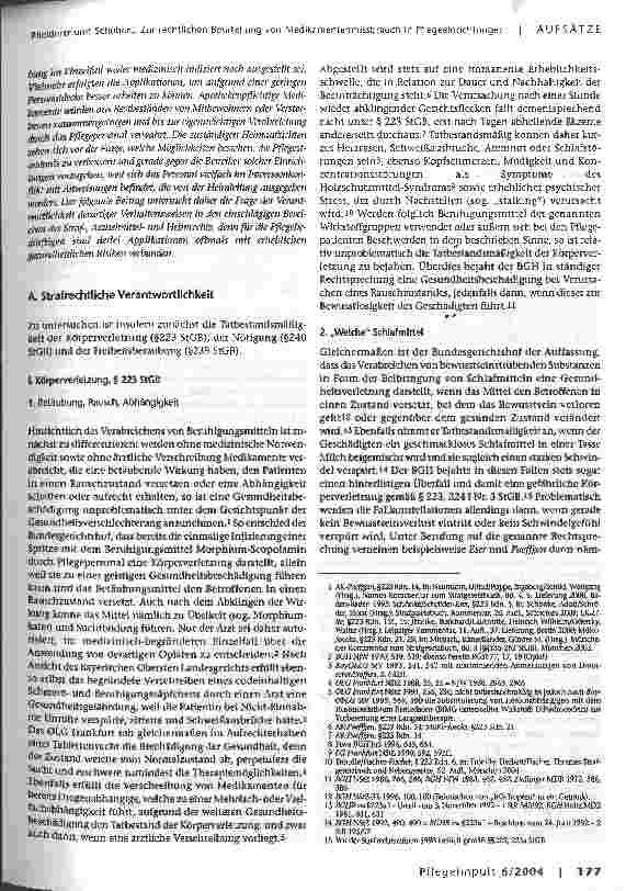 Vorschauseite 2: Zur rechtlichen Beurteilung von Medikamentenmissbrauch in Pflegeeinrichtungen