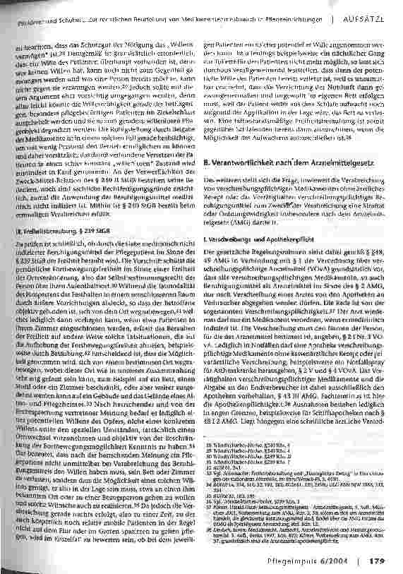 Vorschauseite 4: Zur rechtlichen Beurteilung von Medikamentenmissbrauch in Pflegeeinrichtungen