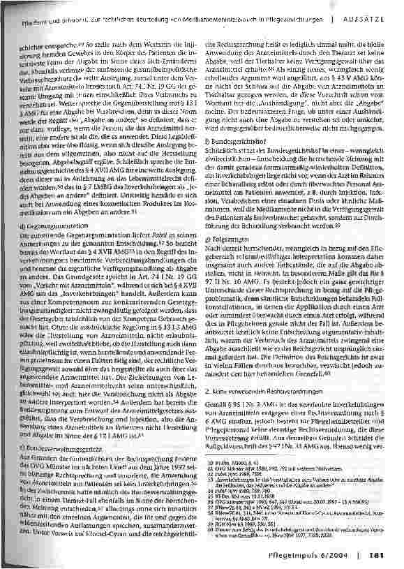 Vorschauseite 6: Zur rechtlichen Beurteilung von Medikamentenmissbrauch in Pflegeeinrichtungen