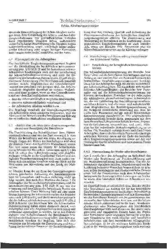 Vorschauseite 5: Kündigungsprävention und betriebliches Eingliederangsmanagement im novellierten SGB IX