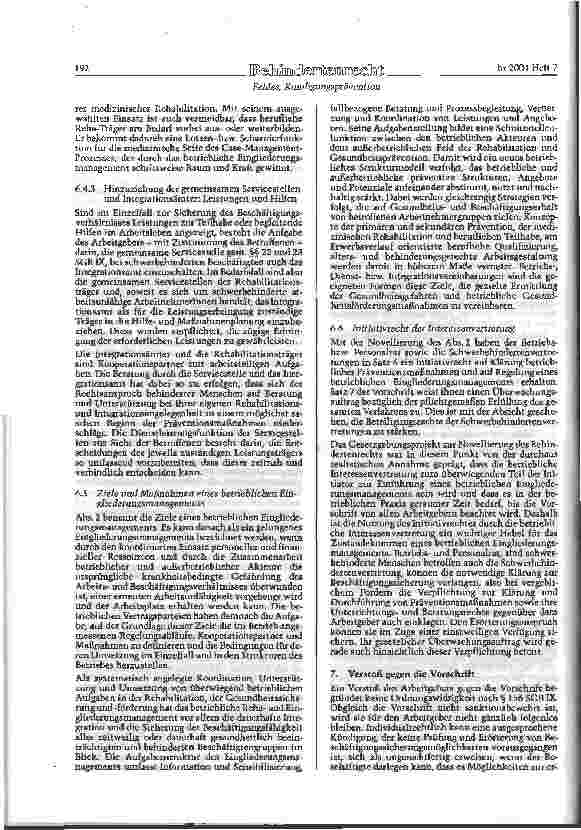 Vorschauseite 6: Kündigungsprävention und betriebliches Eingliederangsmanagement im novellierten SGB IX