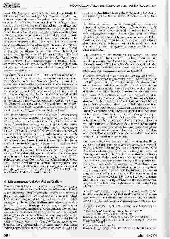 Vorschauseite 3: Abbau der Überversorgung bei Betriebsrentnern im öffentlichen Sektor