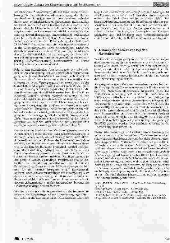 Vorschauseite 4: Abbau der Überversorgung bei Betriebsrentnern im öffentlichen Sektor