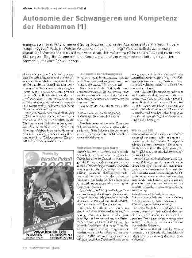 Vorschauseite 1: Autonomie der Schwangeren und Kompetenz der Hebammen (1)