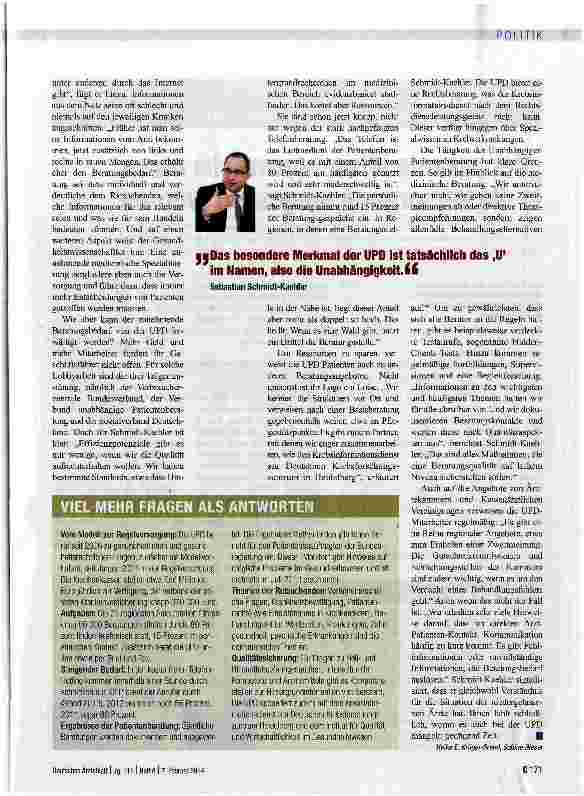 Vorschauseite 2: „Wir sind bei Ärzten noch nicht bekannt