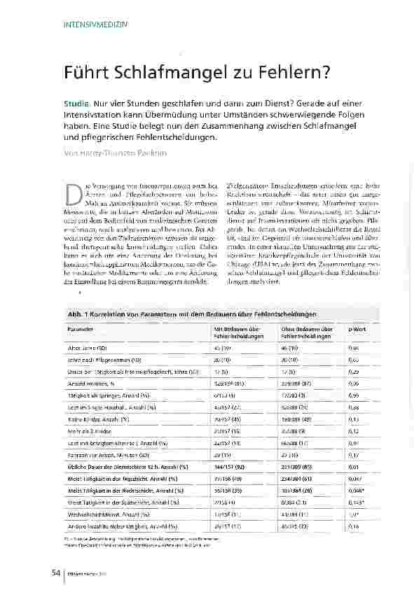 Vorschauseite 1: Führt Schlafmangel zu Fehlern?