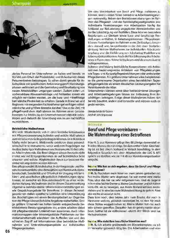Vorschauseite 2: Betriebliche Maßnahmen zur Vereinbarkeit von Beruf und Pflegeverantwortung