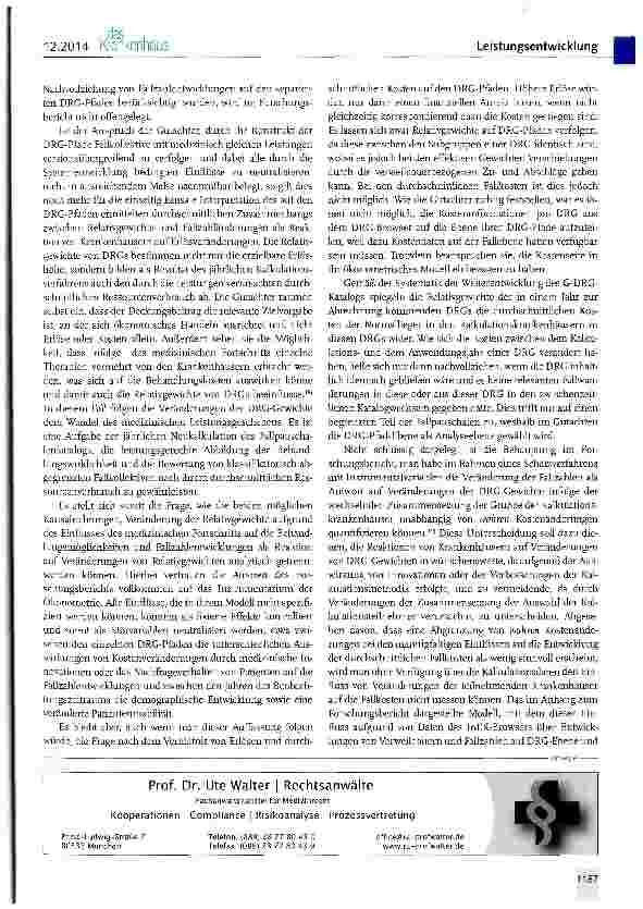Vorschauseite 5: Forschungsauftrag zur Mengenentwicklung nach § 17 b Absatz 9 KHG