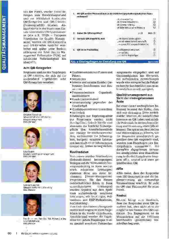 Vorschauseite 2: Serie: Wirksamkeit und Nutzen von Qualitätsmanagement Teil I: Wie wird Qualitätsmanagement gesehen?
