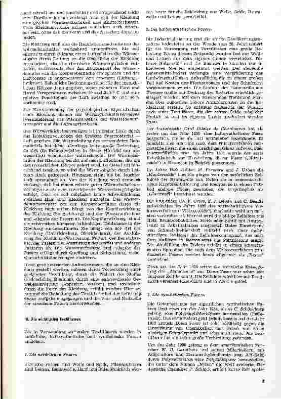 Vorschauseite 2: Bekleidungshygienische Fragen unter besonderer Berücksichtigung der synthetischen Textilfasern
