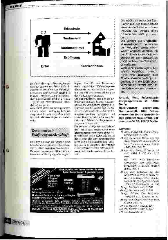 Vorschauseite 2: Nachlaßansprüche der Erben gegen das Krankenhaus Sicherer Nachweis der Erbenposition