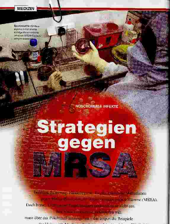 Vorschauseite 1: Strategiene gegen MRSA