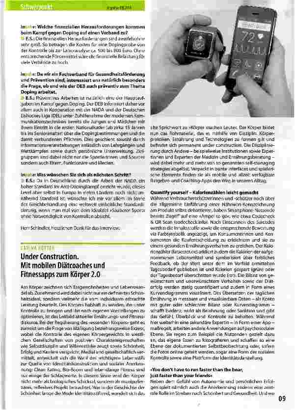 Vorschauseite 1: UnderConstruction. Mit mobilen Diätcoaches und Fitnessapps zum Körper 2. 0