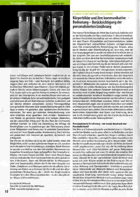 Vorschauseite 2: UnderConstruction. Mit mobilen Diätcoaches und Fitnessapps zum Körper 2. 0