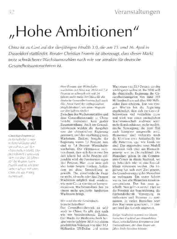 Vorschauseite 1: Hohe Ambitionen