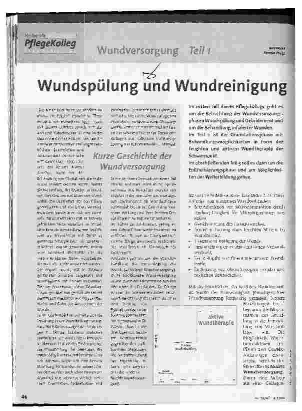 Vorschauseite 1: Wundspülung und Wundreinigung Wundversorgung, Teil 1