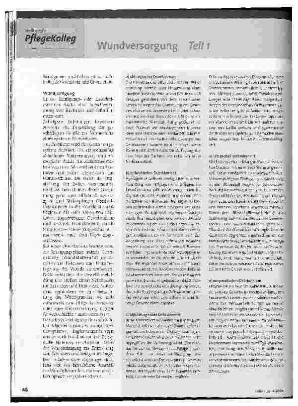 Vorschauseite 3: Wundspülung und Wundreinigung Wundversorgung, Teil 1