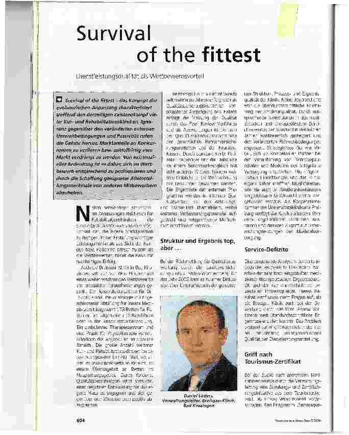 Vorschauseite 1: Survival of the fittestDienstleistungsqualität als Wettbewerbsvorteil