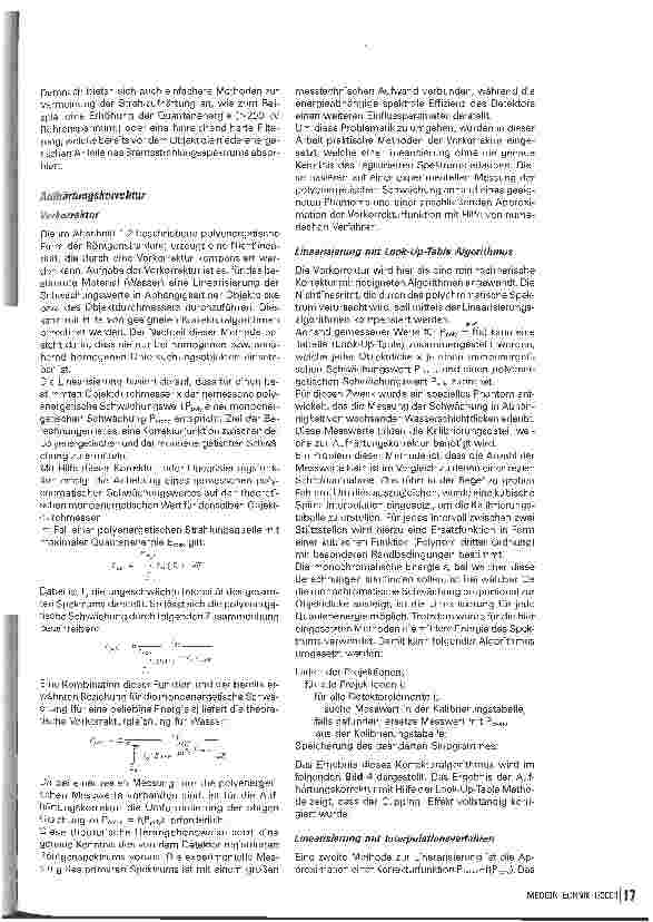 Vorschauseite 3: Experimenteller Computertomograph für Ausbildung und Forschung Teil 3: Aufhärtungskorrektur