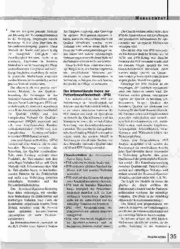 Vorschauseite 2: Der Internationale Index zur Patientenzufriedenheit