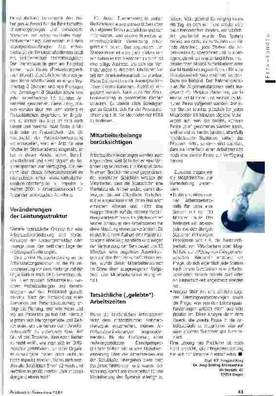 Vorschauseite 4: Arbeitszeitveränderung - wann, warum, wie? Erfahrungsberichte aus dem Krankenhausalltag