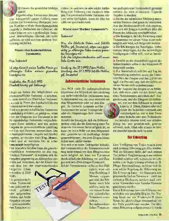 Vorschauseite 2: Das Erbrecht 2. Teil Die Errichtung eines Testaments