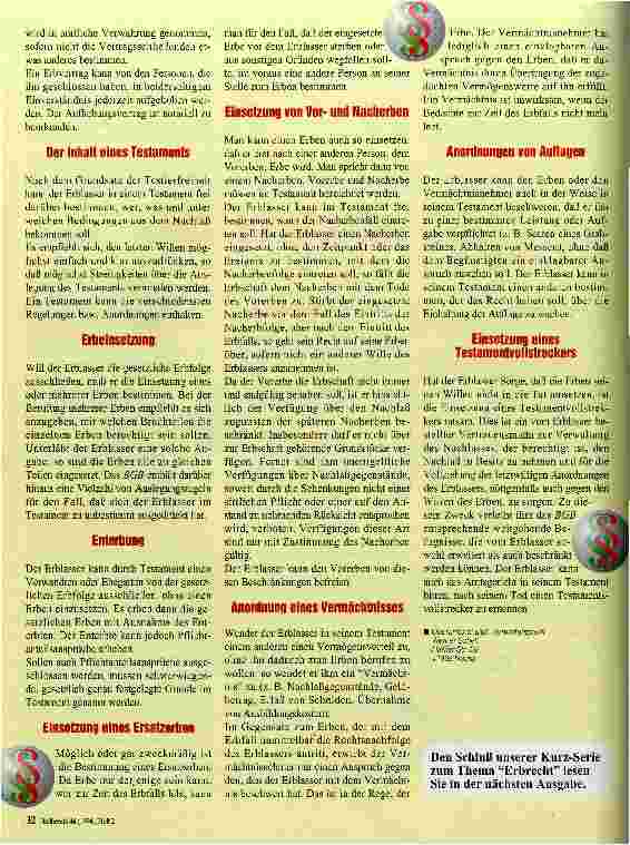 Vorschauseite 3: Das Erbrecht 2. Teil Die Errichtung eines Testaments