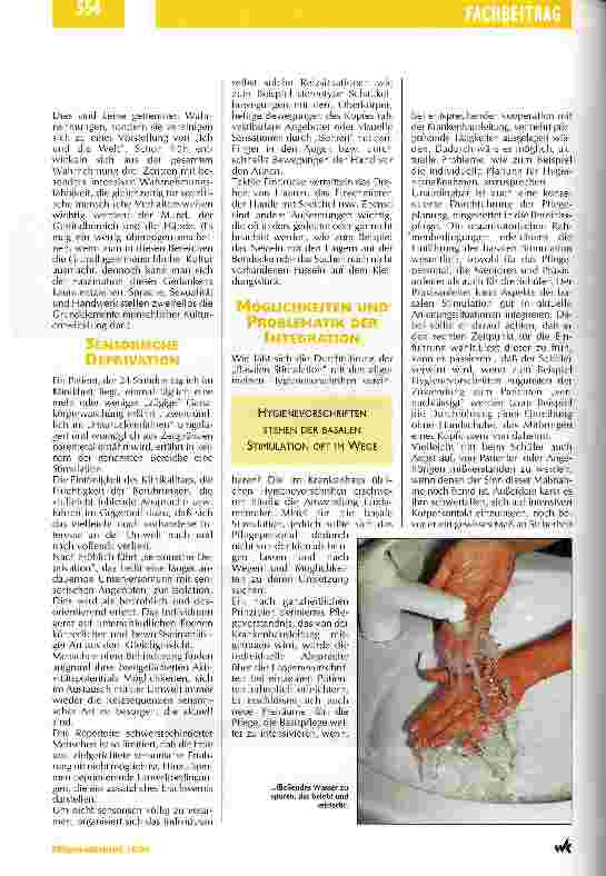 Vorschauseite 3: Die Basale Stimulation Notwendigkeit und Problematik der Integration in die Krankenpflege