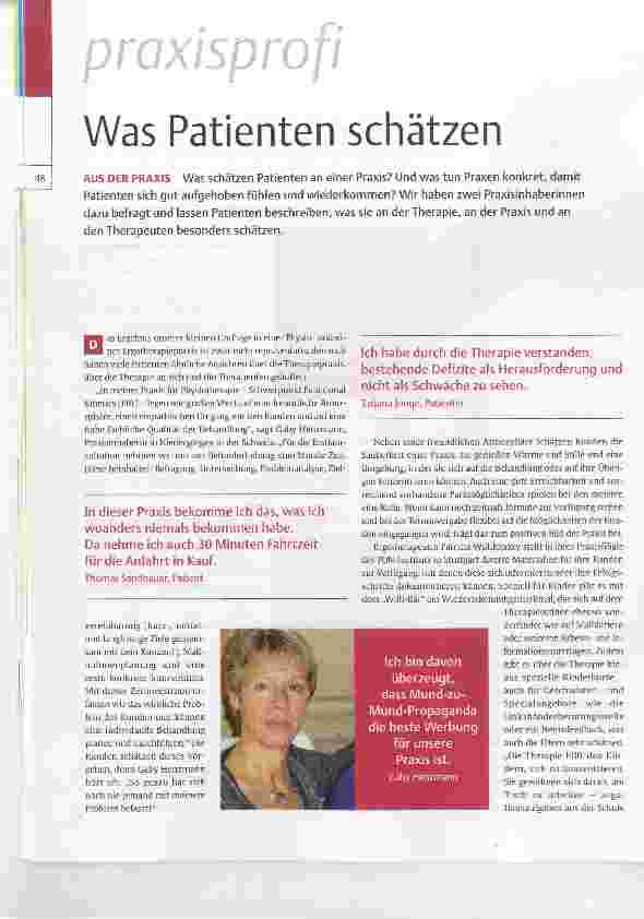 Vorschauseite 1: Was Patienten schätzen