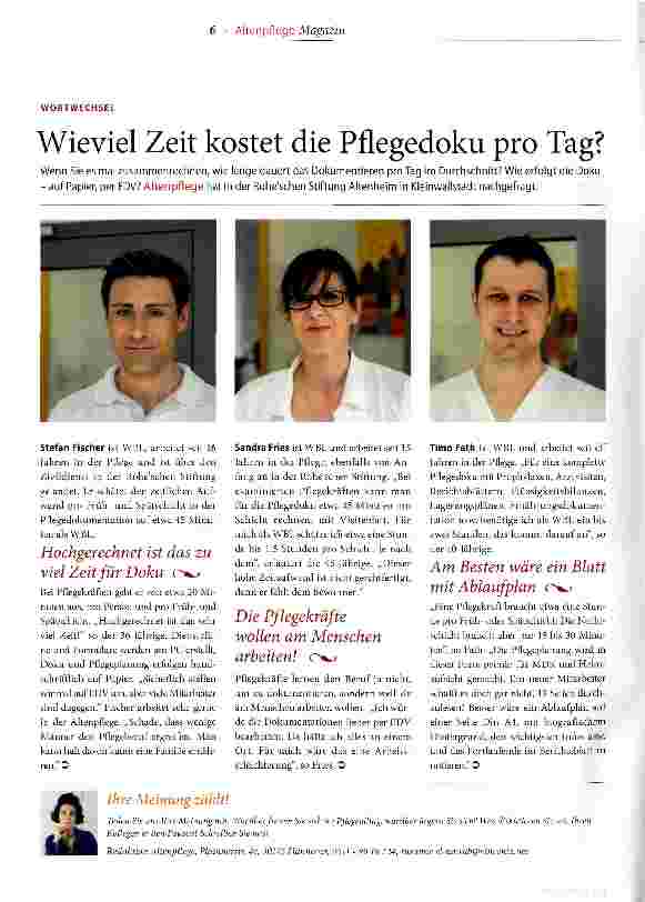 Vorschauseite 1: Wieviel Zeit kostet die Pflegedoku pro Tag
