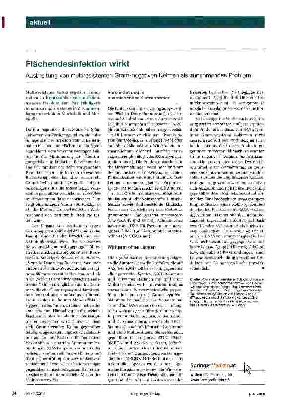 Vorschauseite 1: Flächendesinfektion wirkt
