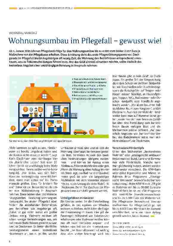 Vorschauseite 1: Wohnungsumbau im Pflegefall - gewusst wie!