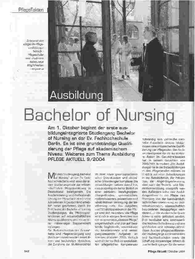 Vorschauseite 1: Bachelor of NursingAusbildung