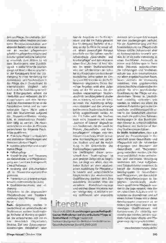 Vorschauseite 4: Bachelor of NursingAusbildung