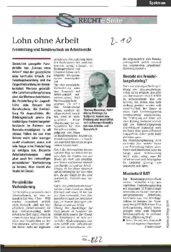 Vorschauseite 1: Lohn ohne Arbeit Freistellung und Sonderurlaub im Arbeitsrecht