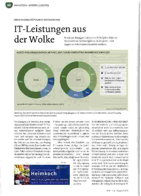 Vorschauseite 1: MEHR FLEXIBILITÄT DURCH OUTSOURCING IT-Leistungen aus der Wolke