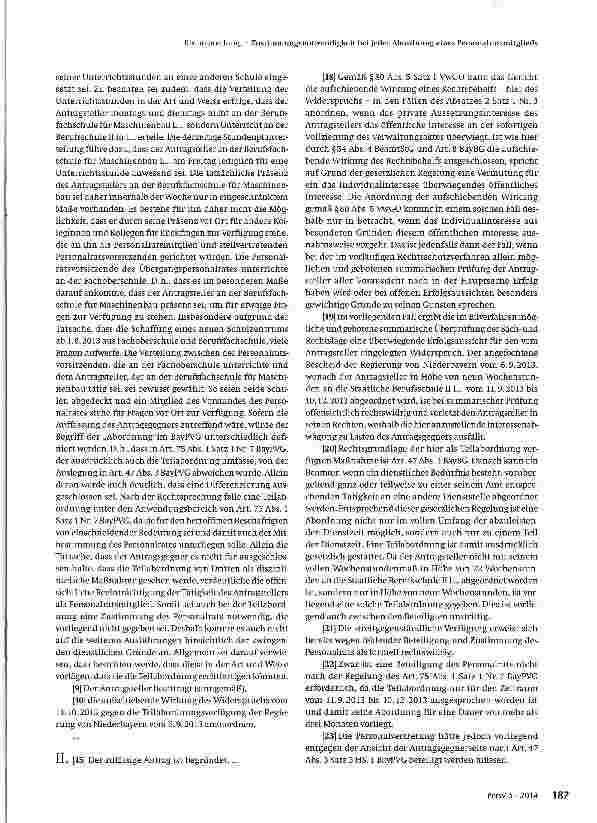 Vorschauseite 2: Zustimmungsnotwendigkeit bei jeder Abordnung eines Personalratsmitglieds