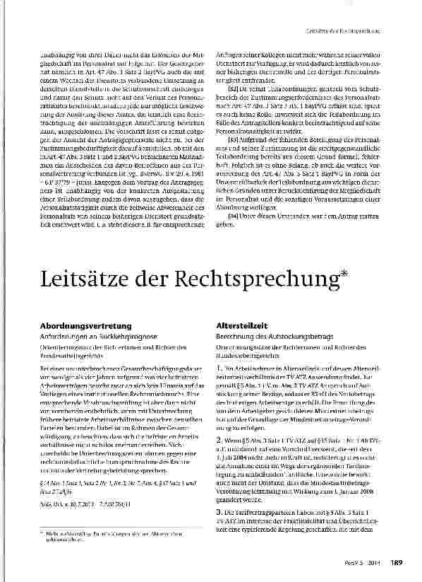 Vorschauseite 4: Zustimmungsnotwendigkeit bei jeder Abordnung eines Personalratsmitglieds