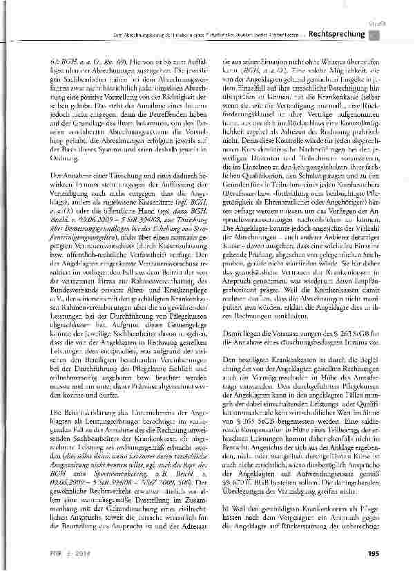 Vorschauseite 5: Zum Abrechnungsbetrug der Inhaberin eines Pflegedienstes zulasten zweier Krankenkassen(hier: Aufrechterhaltung der Arrestanordnung)