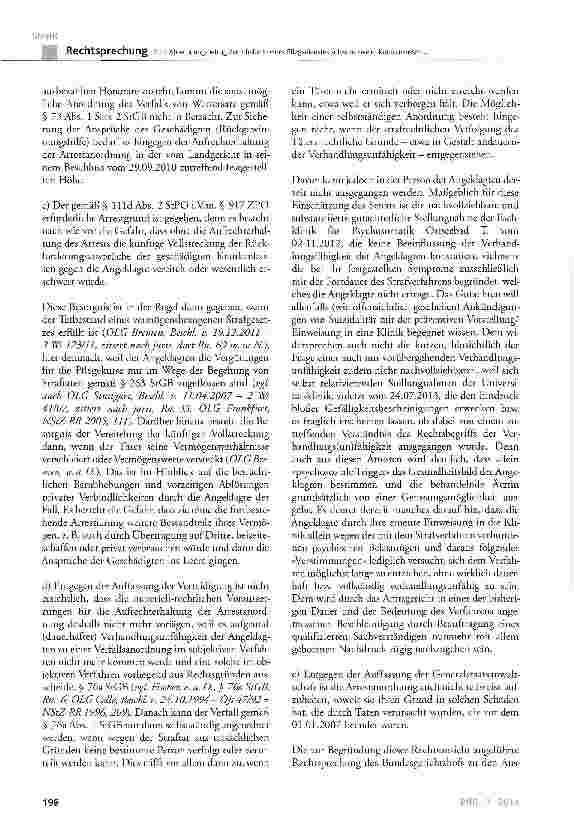 Vorschauseite 6: Zum Abrechnungsbetrug der Inhaberin eines Pflegedienstes zulasten zweier Krankenkassen(hier: Aufrechterhaltung der Arrestanordnung)